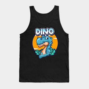 Cute Blue Dino Tank Top